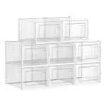 Set Van 8 Schoendozen - Opbergdozen Voor Schoenen, Schoen Organizer, Plastic Dozen, Opvouwbaar En Stapelbaar, Tot Maat 44, Transparant Wit