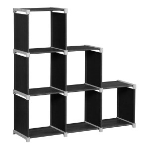 Zwart Boekenkast Met 6 Kubussenrekken - Doe-Het-Zelf Organizer Voor Woonkamer, Slaapkamer, Kinderkamer, Badkamer, Speelgoed En Als Ruimteverdeler