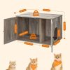 Yaheetech Kattenkast voor kattentoilet, 132 x 89 x 45 cm