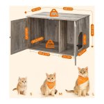 Yaheetech Kattenmand voor grote katten kattenkast hout kattenhuis 75,5