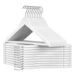 20 Stuks Houten Kleerhangers Met Broeklat, Antislip En 360° Draaibaar - Kies Uit Hout, Wit, Zwart Of Walnoot