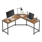 Bureau Hoekbureau, Voor Studeerkamer, 149 X 149 X 75 Cm, Ä°ndustrieel Ontwerp, Vintage Bruin-Zwart