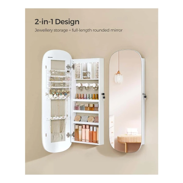 SONGMICS Hangende Sieradenkast Met Spiegel En Magneetsluiting Sieradenorganizer Jbc83w