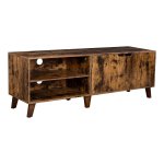 Tv-Kast, Televisietafel Met 2 Deuren, Tv-Rek Voor Televisie Tot 60 Ä°nch, Televisiekast Met Verstelbare Planken, Voor Woonkamer, Eetkamer En Slaapkamer, Vintage Bruin