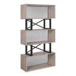 Boekenkast - Boekenplank Met Opbergruimte - Bergmeubel - Ladekast - Archiefkast - Commode - Industrieel - Modern - Grijs - Zwart