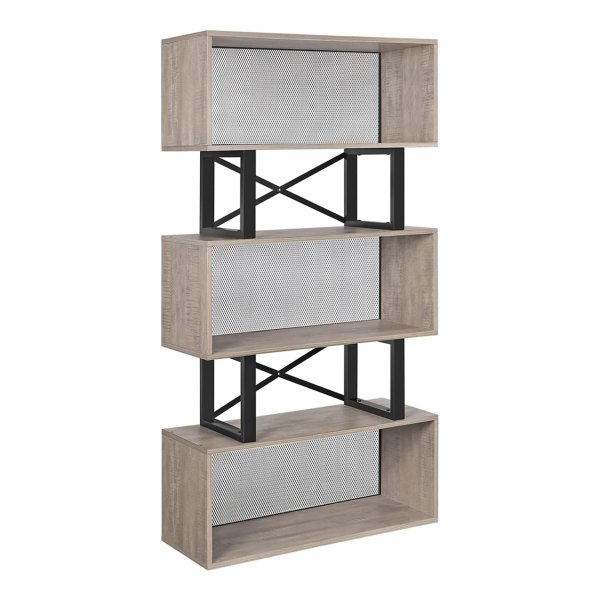Boekenkast - Boekenplank Met Opbergruimte - Bergmeubel - Ladekast - Archiefkast - Commode - Industrieel - Modern - Grijs - Zwart