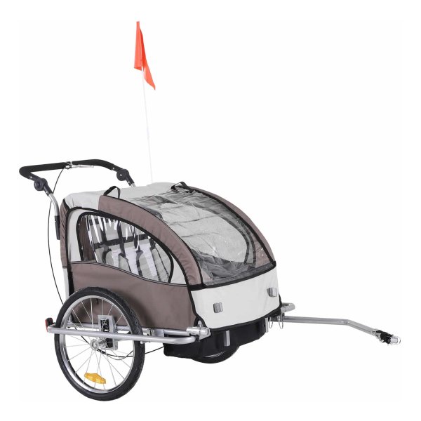 Fietskar - Opvouwbaar - Regenbescherming - Crèmekleurig