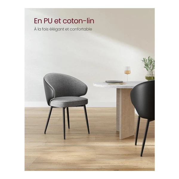 Eetkamerstoelen, Set Van 2, Keukenstoelen, Gestoffeerde Stoelen