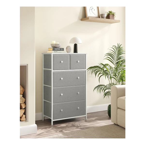 DWVO Commode, 5 stoffen laden slaapkamerkast, dressoir voor slaapkamer