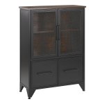 Industrieel Dressoir Opbergkast, Bruin, Zwart, Spaanplaat/Staal, 75 X 33 X 100 Cm
