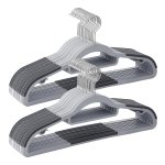 30-Delige Kleerhangerset Van Kunststof - Goed Belastbaar, Anti-Slip Design, Grijs