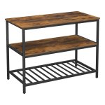 Industrieel Keukenrek Met Groot Werkblad - 3-Traps Kruidenrek - Stalen Frame - 60X120X90 Cm - Eenvoudige Montage - Vintage Bruin-Zwart