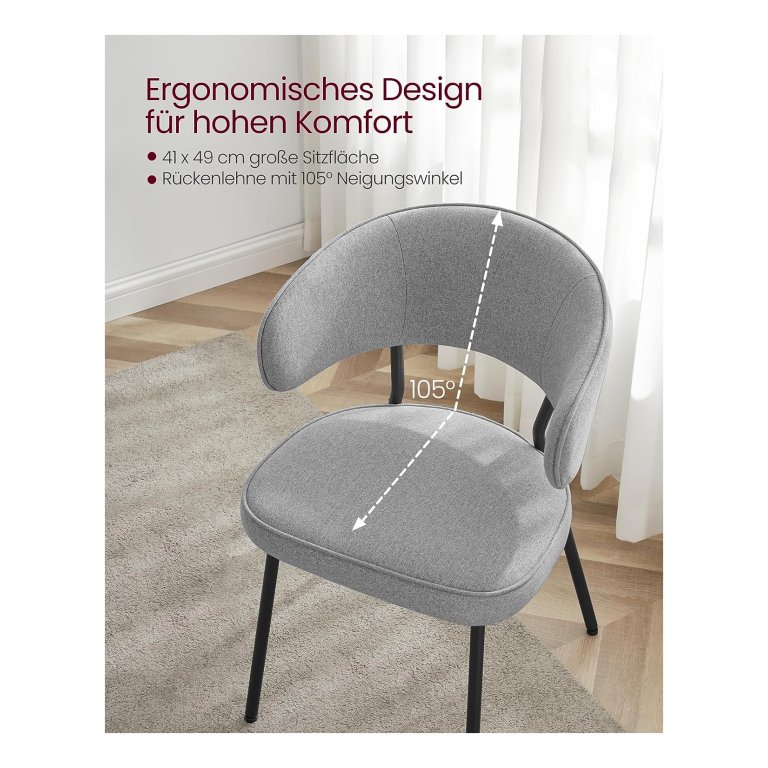 Mcc Direct Eetkamerstoelen – Set Van 4 – Design Kuipstoel Met Houten Poten En Zacht Kussen – EVA, Bruin – Zithoogte 46 Cm, Max. 120 Kg – Inclusief Viltglijders – Voor Binnen En Commercieel Gebruik