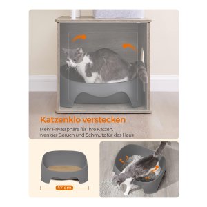Krabpaal met kattenbak, kattentoiletmeubel, kattenklimboom Krabpaal met kattenbak, kattentoiletmeubel, kattenklimboom