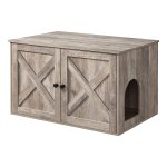 Kattenbakkast, Kattenkast Met Deuren, Voor Kattentoilet, Kattenhuis, Eenvoudige Montage, Grijs