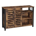 Industrieel Design Commode Met 2 Deuren, Verstelbare Planken, 110 X 33 X 75 Cm, Perfect Voor Eetkamer, Woonkamer En Keuken - Bruin En Zwart