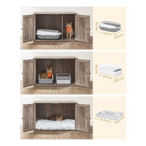 Kattenkast, 800x510x568 Mm, Kattenbak Met Krabpaal En Opbergruimte Kattenbakkast Kattenhuis Past Op De Meeste Kattenbakken Voor Slaapkamer En Woonkamer P 010667277517