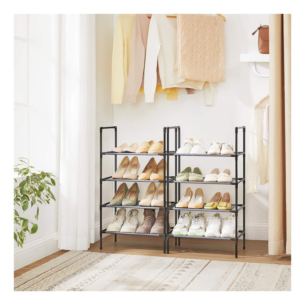 Garden 4 you 4-laags schoenenopslag, vrijstaande organizer, moderne 64 cm kantelbaar, verstelbaar schoenenrek, stabiel, duurzaam voor hoge hakken, ingangen, gangen, kasten, slaapzalen, industrieel