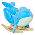 Hobbelpaard - Pluche Schommeldier - Geluid - Blauw