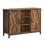 Dressoir, Keukenkast Met Open Schappen, Halkast, Ladekast Met Deuren, Woonkamer, Eetkamer, Hal, İndustrieel Ontwerp, Vintage Bruin En Zwart