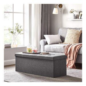 SONGMICS LSF047R01 Poef met opbergruimte, inklapbare zitbank, 38 x 76 x