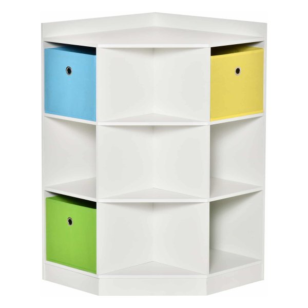 Kinderplank - Zaza Home - Hoekplank met opbergdozen - Kindvriendelijk - Wit