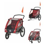 Kinderfietskar - Duurzame Kinderwandelwagen - Comfortabel Zitje - Rood