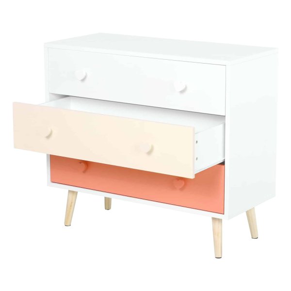 Kinderkamerkast - Zaza Home - Handige Opslag – Roze - Grenenhout, MDF