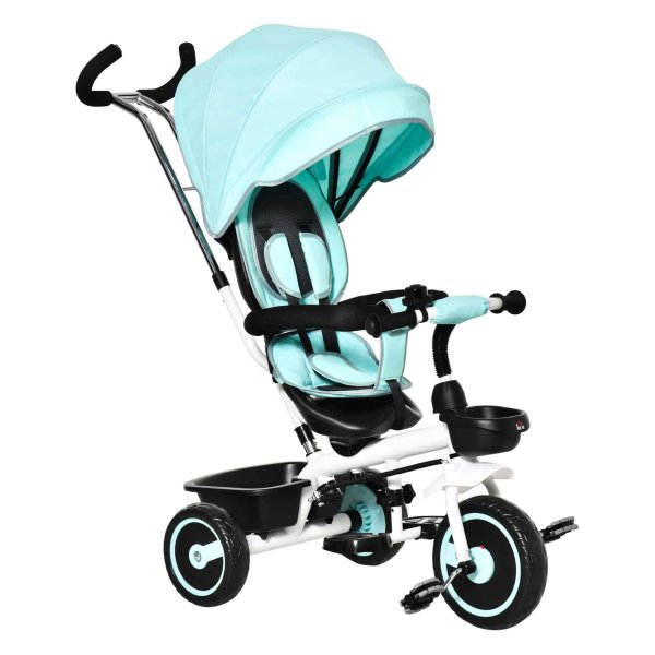 Driewieler - Kinderwagen Kiddy - Omkeerbaar en verstelbaar handvat - Blauw
