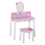 Kinderkaptafels - Zaza Home - Met spiegel en opbergladen - Roze
