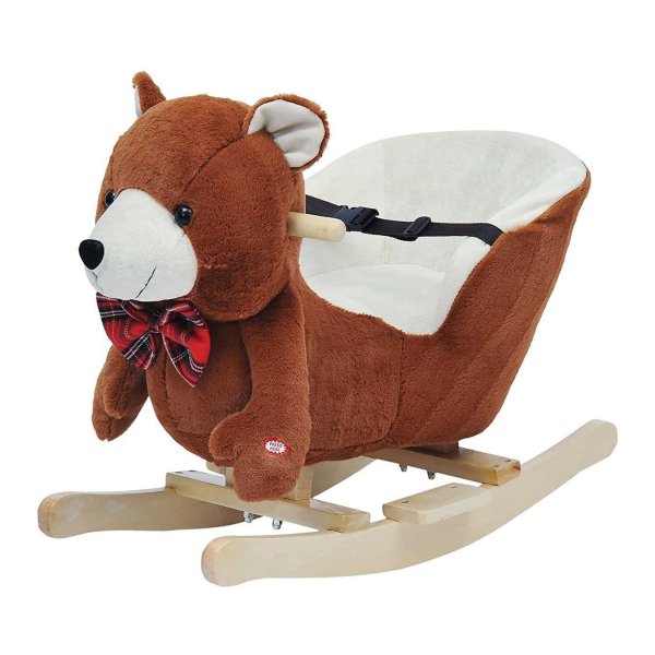 Schommeldier - Zaza Home - Pluche Schommelbeer - Kerstcadeau - Bruin