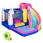 Springkasteel - FunHouse - Glijbaan en zwembad - Kleurrijk