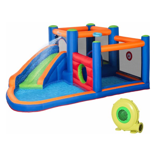 Waterspeelpark - Zaza Home - Springkussen met Waterglijbaan