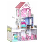 Poppenhuis -- 13 meubels - 3 verdiepingen - Roze