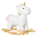 Schommeldier – 2-in-1 Dierenfiguren - Pluche - Wielen - Wit