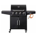 Barbecuekar - Mobiele grill - Multifunctioneel design - Zwart