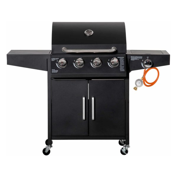 Barbecuekar - Mobiele grill - Multifunctioneel design - Zwart