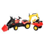 Trapauto - Graafmachine - Trappers en voorlader - Rood