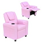 Kinderfauteuil - Zaza Home - Ligfunctie - Bekerhouder - Roze