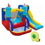 Speelplezier - Zaza Home - Met Blower Glijbaan - Zwembad - Blauw
