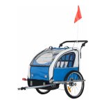 Kinderfietskar - Staalblauw - Voor 2 kinderen - 155 x 88 cm