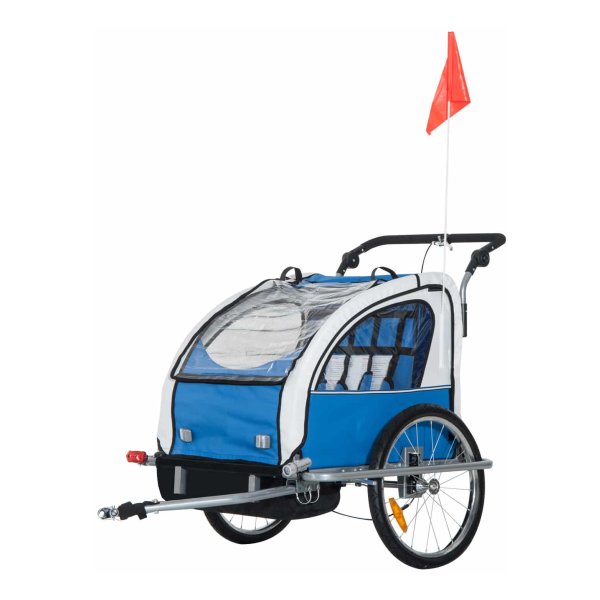 Kinderfietskar - Staalblauw - Voor 2 kinderen - 155 x 88 cm