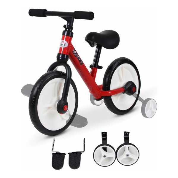Loopfiets - KidsZone - 2-in-1 - Verstelbare zithoogte - Rood