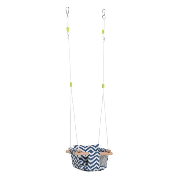 Babyschommel - Zaza Home - Veilig babyzitje - Opvouwbaar - Blauw met wit