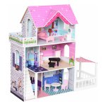 Poppenhuis - Zaza Home - 3 verdiepingen - meubels - roze