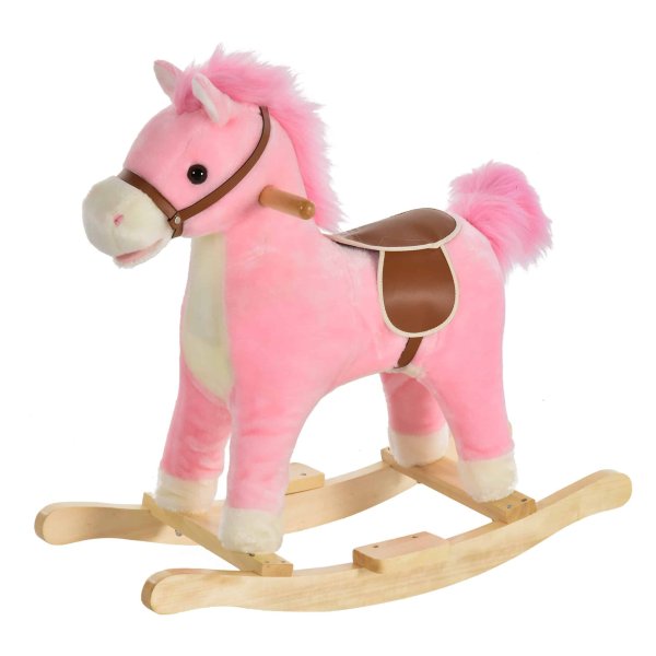 Schommelpaard -- Met geluid - Handgrepen - Roze