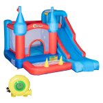 Springkasteel - Glijbaan en trampoline - Multi-color