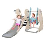 Kinderglijbaan - Speelgoedglijbaan met Basketbalring - HDPE Wit