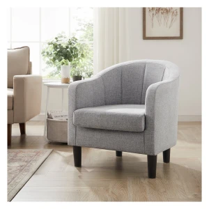 Relaxfauteuil, tv-fauteuil, gestoffeerd zitkussen, fauteuil, grijs, LAC004G01