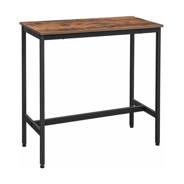 Bartafel – Rechthoekige Keukentafel – Industrieel Design – Vintage Bruin/Zwart